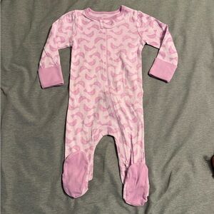 Cloud Island Pink Wave Pattern Footie